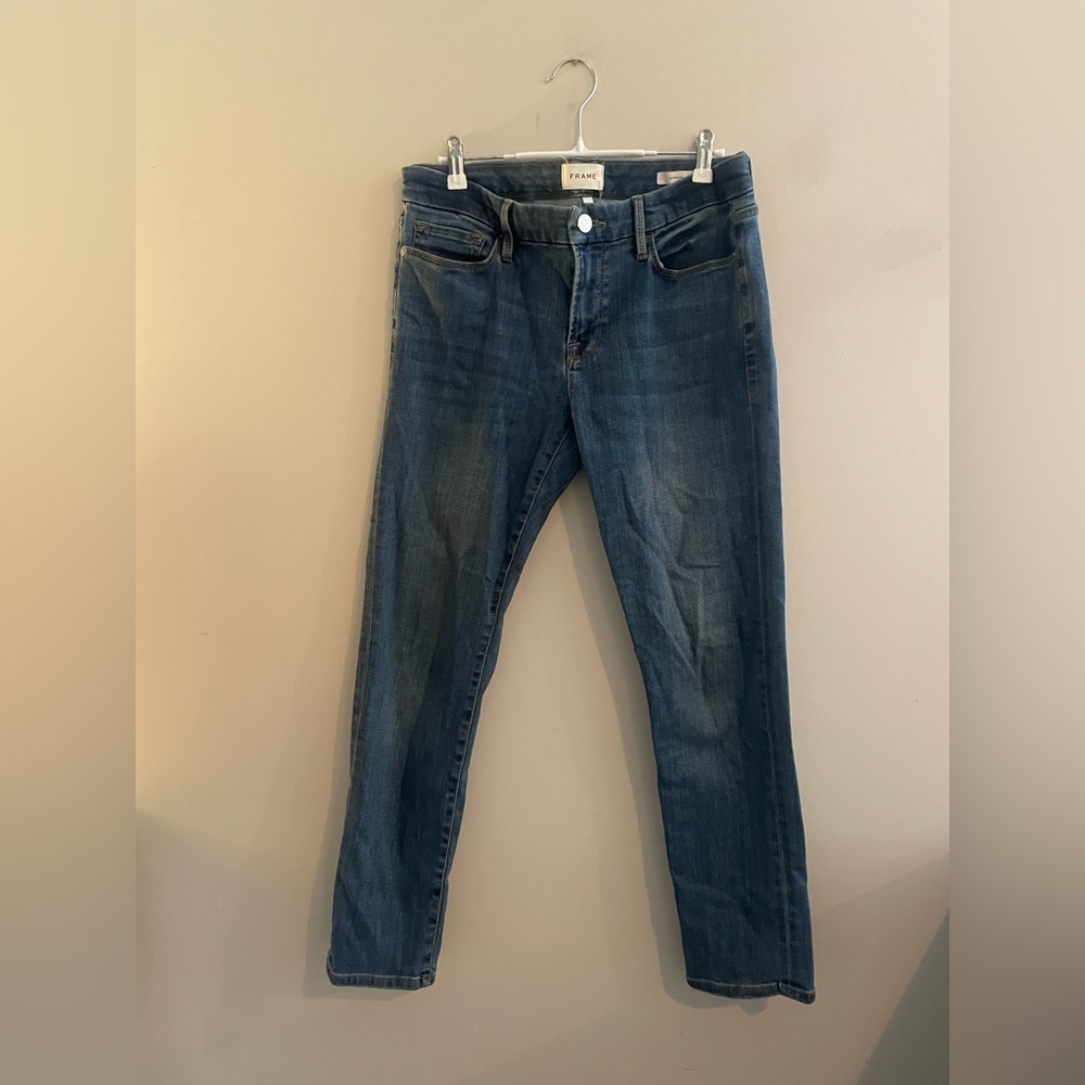 FRAME Dark Wash Skinny Jean Le Garçon